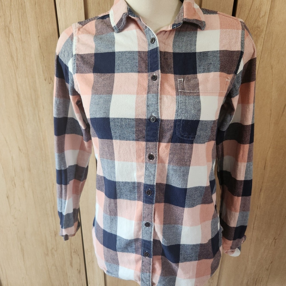 Wind River Outfitters Co Plaid Flannel Shirtβ Pink Navy White Casual XS TP